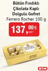 FERRERO ROCHER BÜTÜN FINDIKLI ÇİKOLATA KAPLI DOLGULU GOFRET 100 G - BAYRAM ŞEKERİ/ÇİKOLATASI